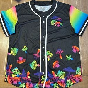 Spencer's Black and Rainbow Mushroom Men's Jersey